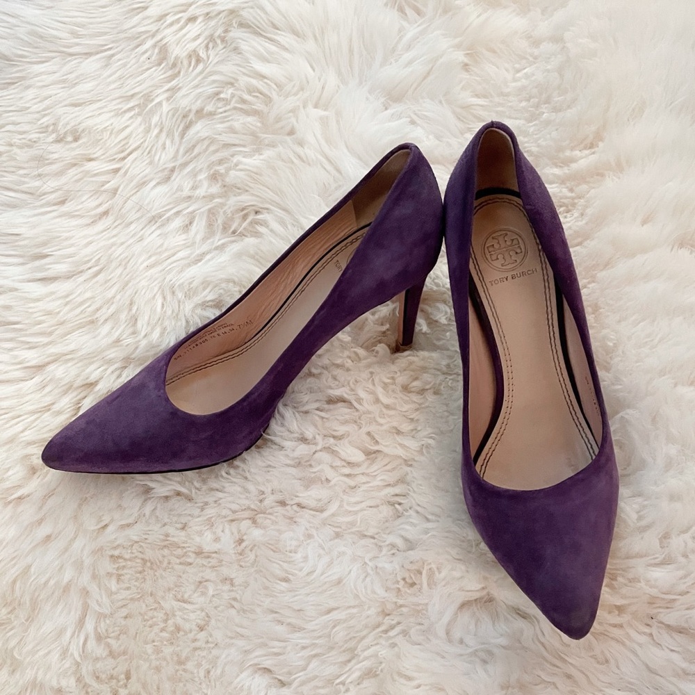 SZ 7.5 Tory Burch Purple Heels